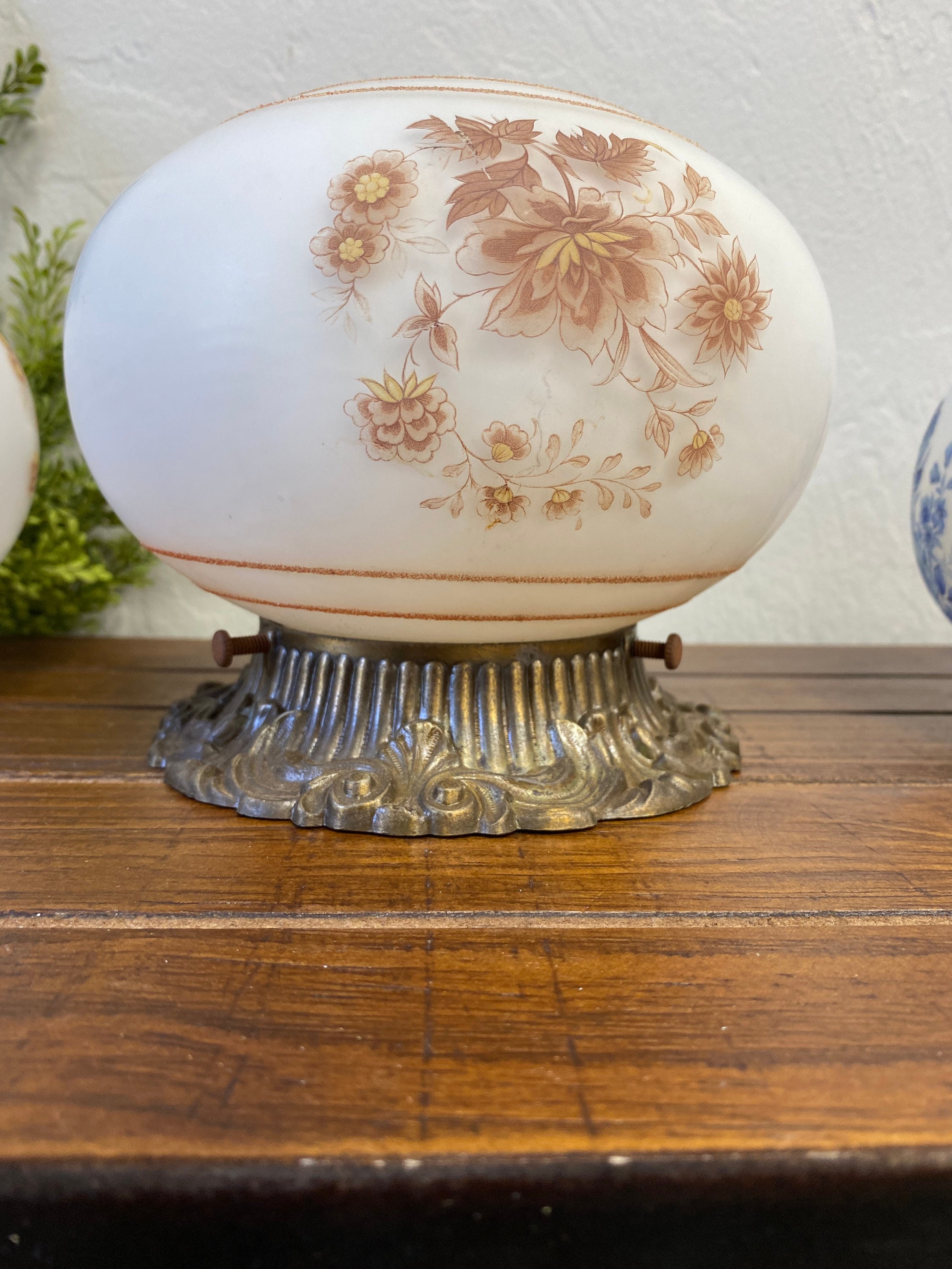 CHOICE Vintage Cottagecore Floral Frosted Ceiling Light - Etsy