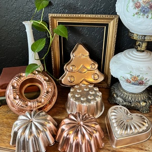 Vintage Copper-finished Aluminum Jello Molds/cake Pans - Fluted