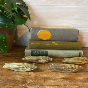 Large Vintage Brass Corn Drawer Pulls