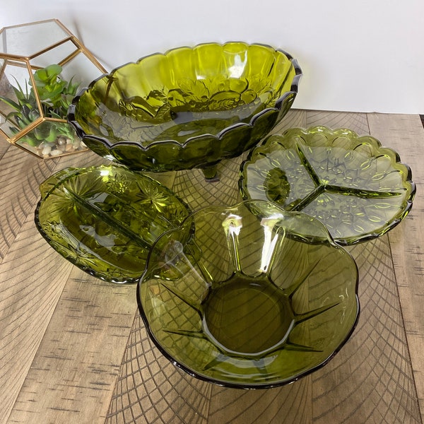 Green Glass Dishes - Etsy