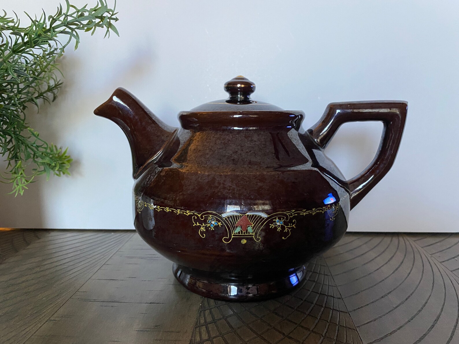 Brown Ceramic Japanese Teapot With Pewter Glaze Brown Betty Etsy