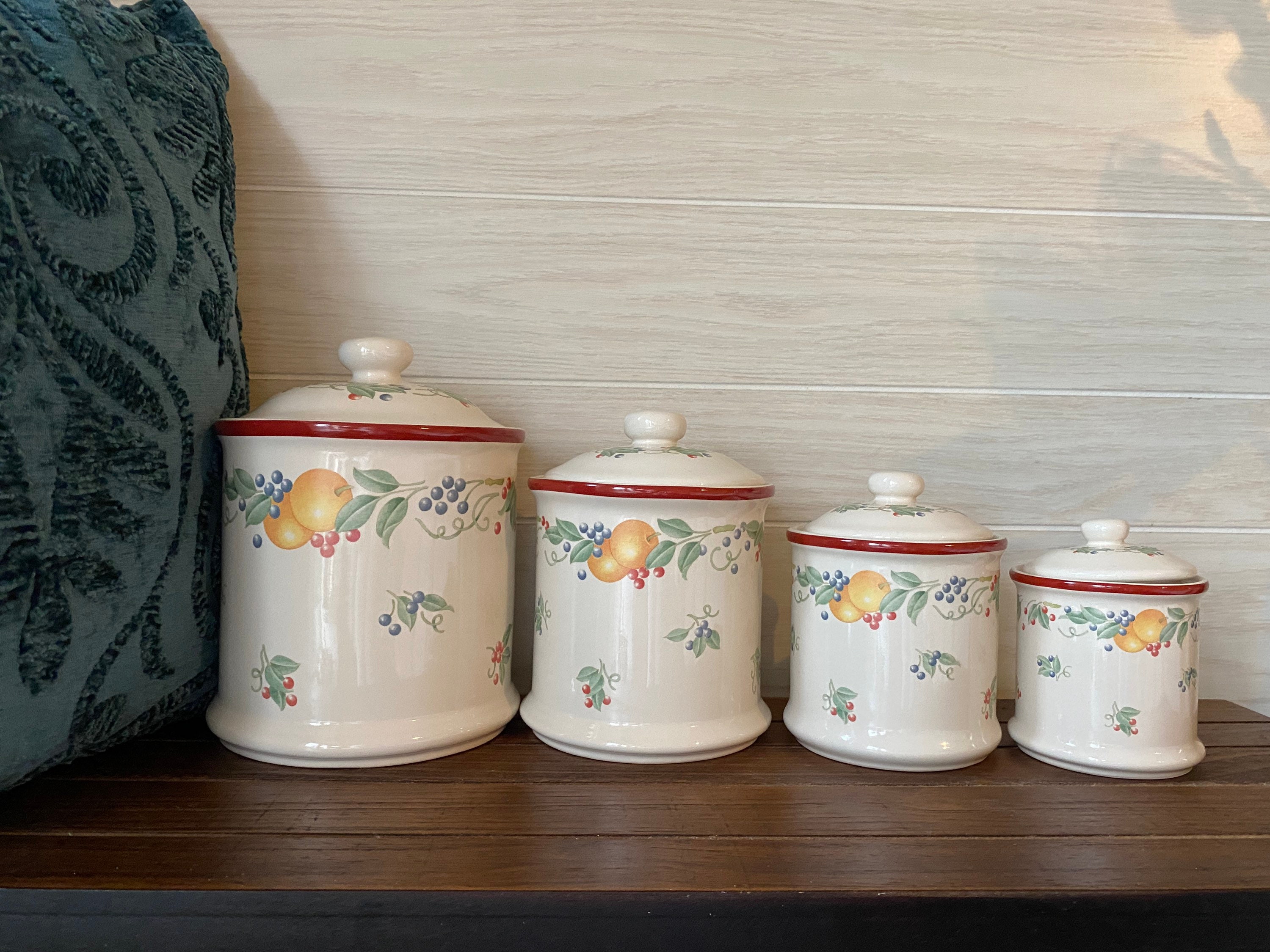 Vintage Canister Set de 4 Corelle Abundance Pattern de Jay Etsy