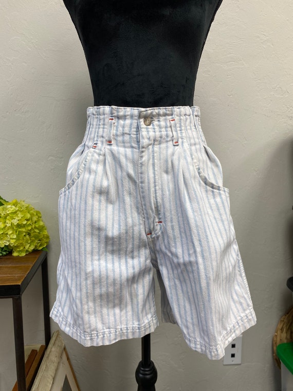 Vintage 1980’s High Waist Striped Lee Jean Shorts