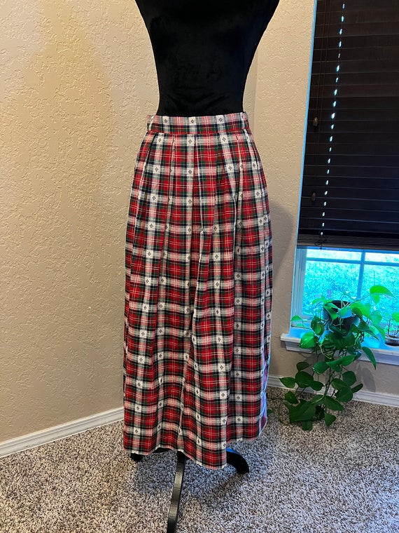 Vintage 80’s Plaid Christmas Susan Bristol Pleated