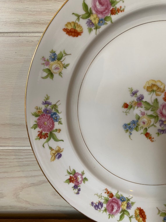 RARE SIZE! Vintage Gold Trim Noritake Phyllis 12” Round Platter