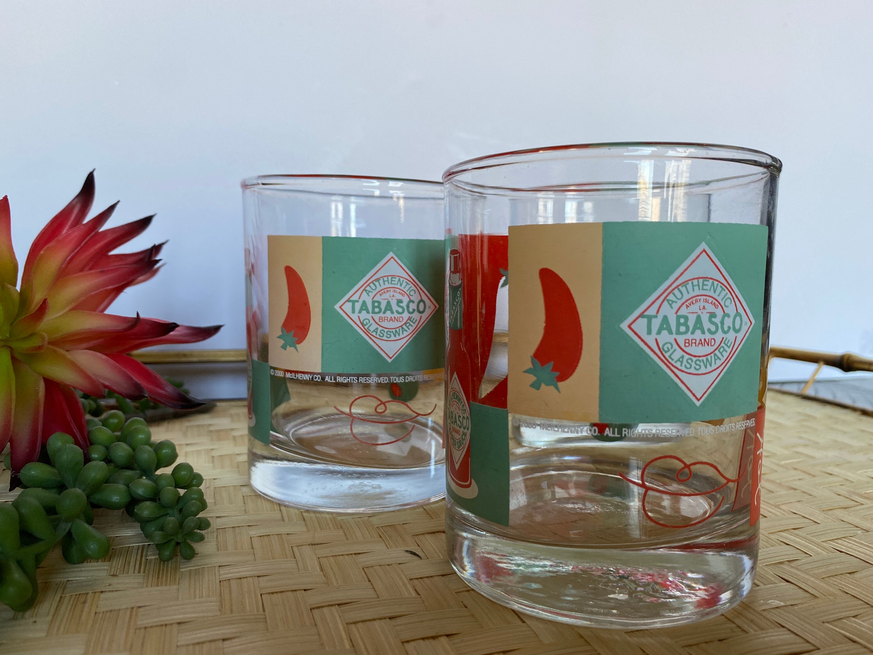 Set of 3 Tabasco Lowball Whiskey Glasses Etsy