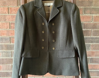 Tahari Arthur S. Levine Petite Size 6 Military Peplum Jacket
