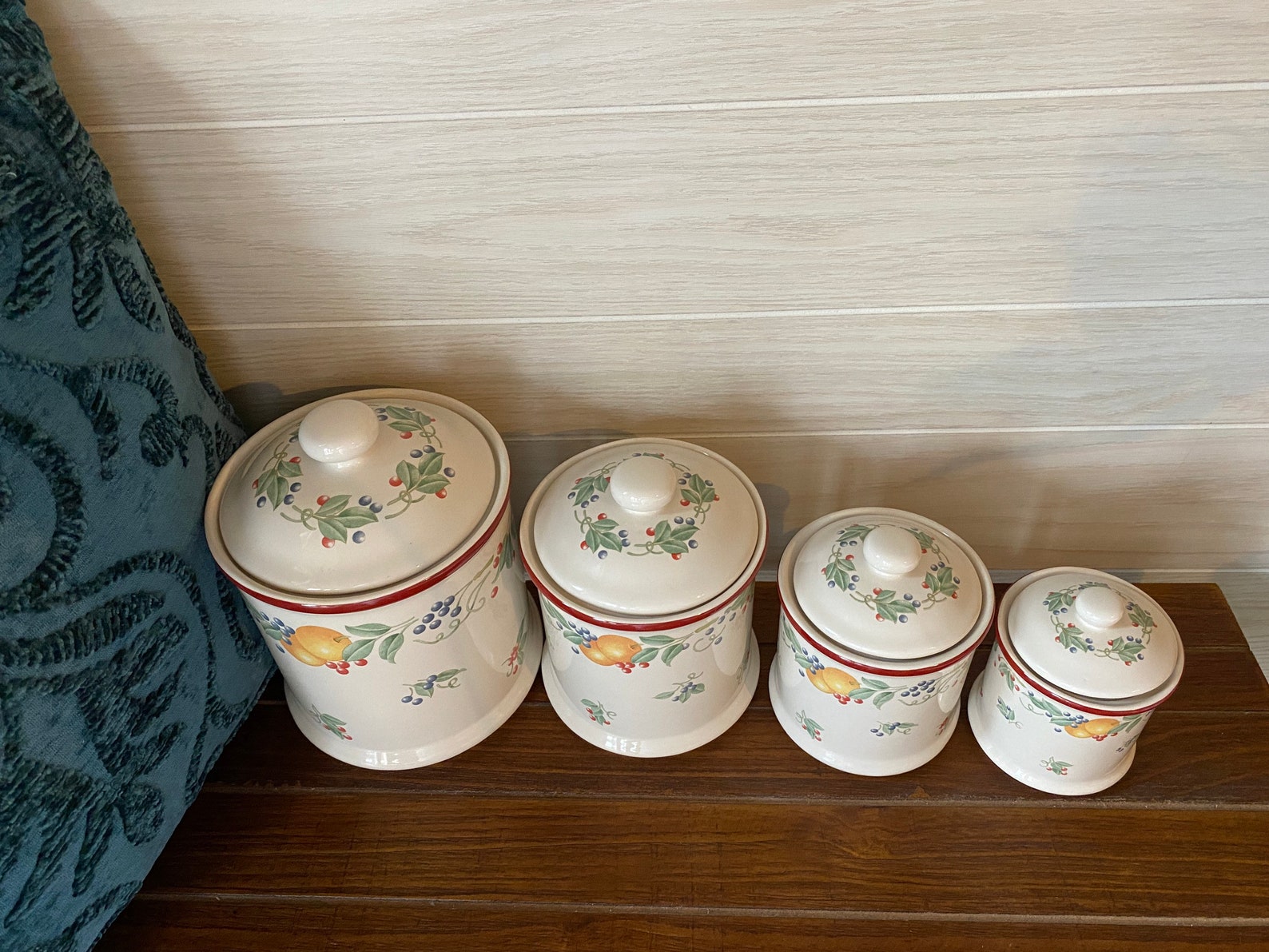 Vintage Canister Set of 4 Corelle Abundance Pattern by Jay Etsy