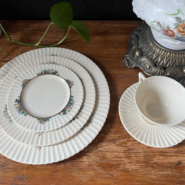 1940’s Lenox Rutledge Floral Gold Trimmed Dinnerware - see options