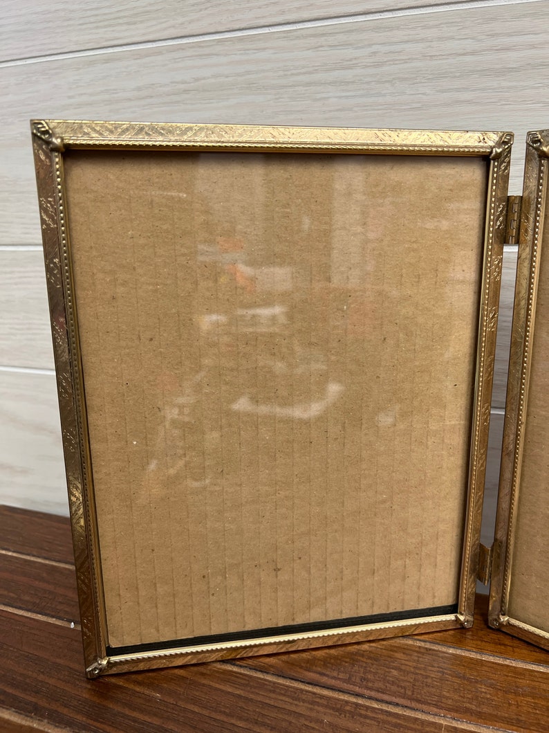 Vintage Brass Gold Filigree Double Picture Hinged 8”x10” Frames - Etsy