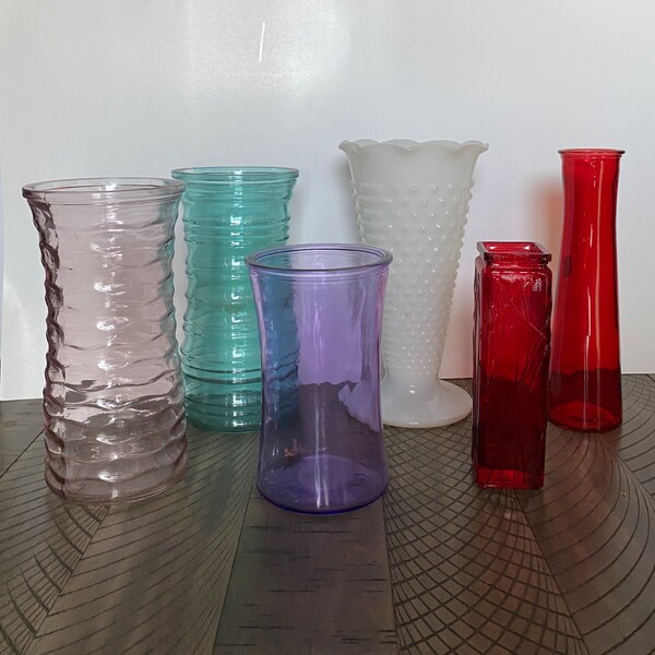 Colored Glass Vase Etsy