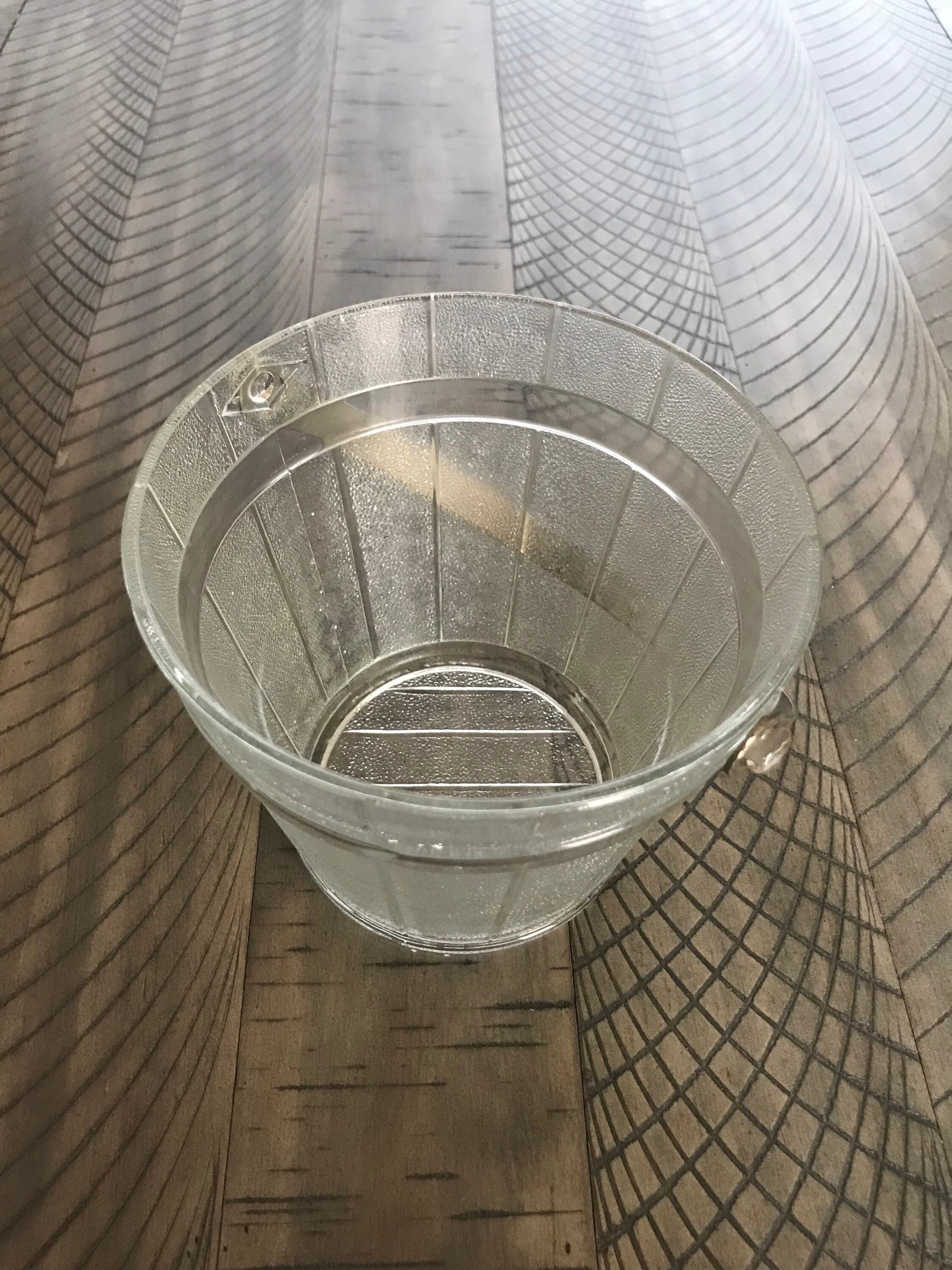 Vintage Pressed Glass Ice Bucket with Hammered Silver Handle Etsy