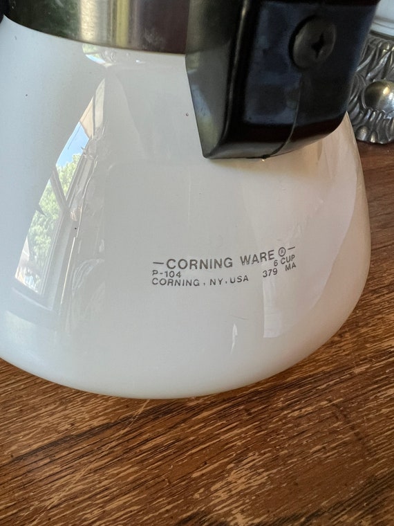 Vintage Corningware Wildflower 6 Cup Coffee Pot With Stainless