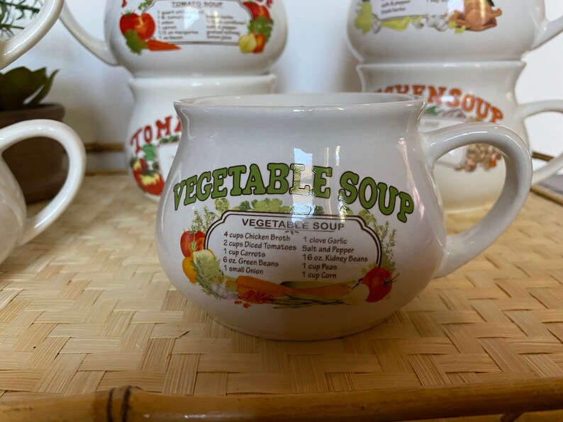 Vintage Soup Recipe Bowls Etsy