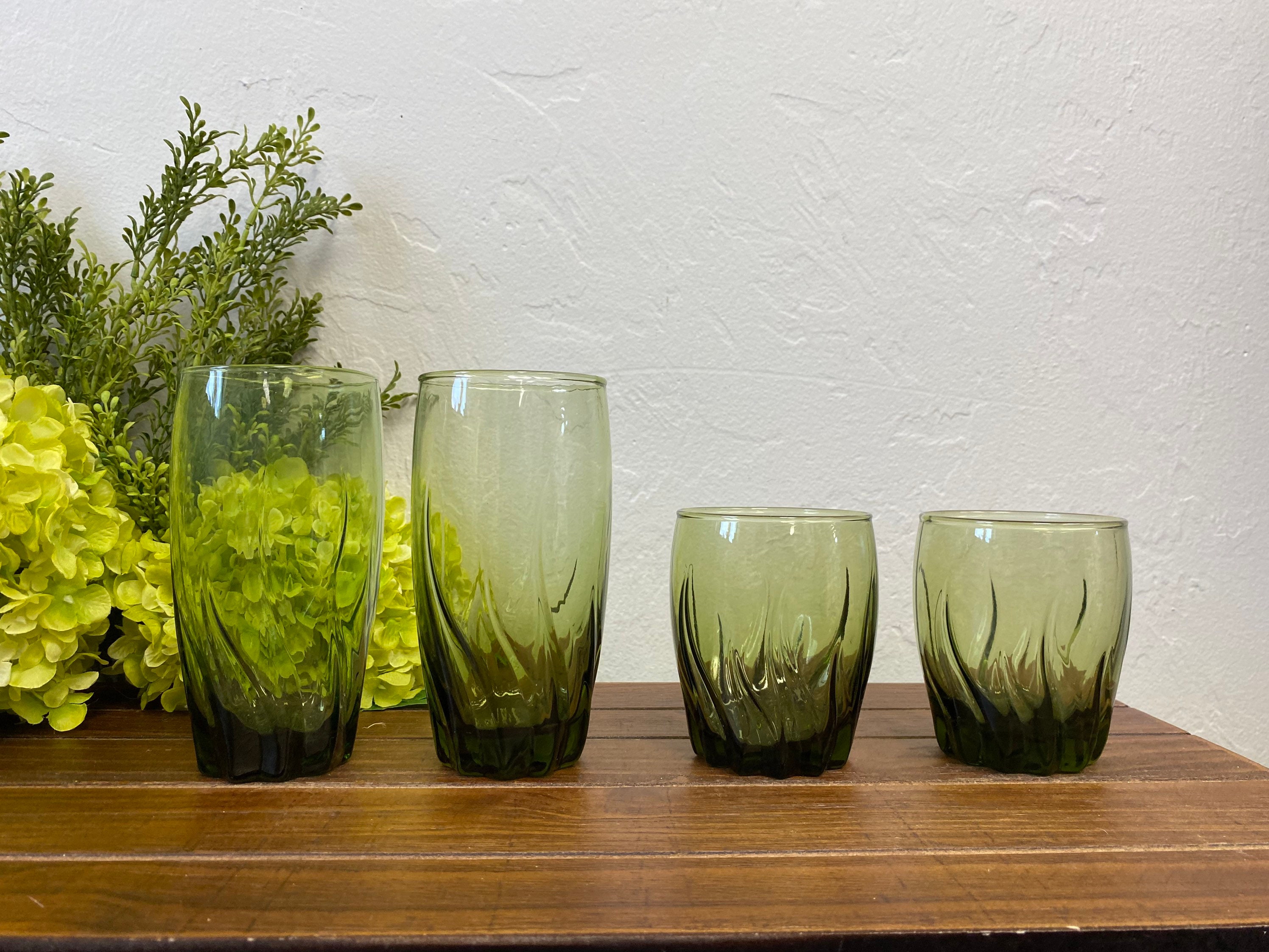 【ヴィンテージ】Anchor Hocking アンバーガラス Vintage Set of 7 Anchor Hocking Amber Wheat Pattern Juice
