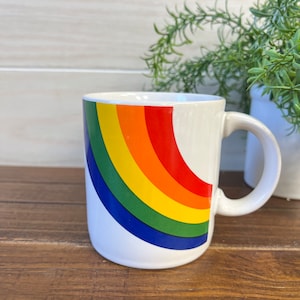 Iconic Vintage 1984 FTD Ceramic Rainbow Coffee Mug
