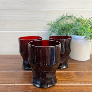 Viking Georgian Ruby Red 9oz Flat Tumblers - Zestaw 3
