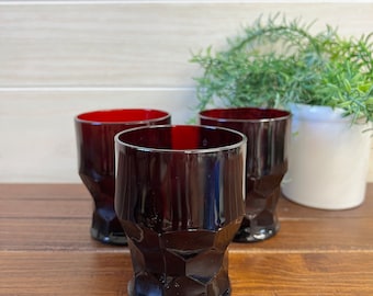 Viking Georgian Ruby Red 9oz Flat Tumblers - Set of 3