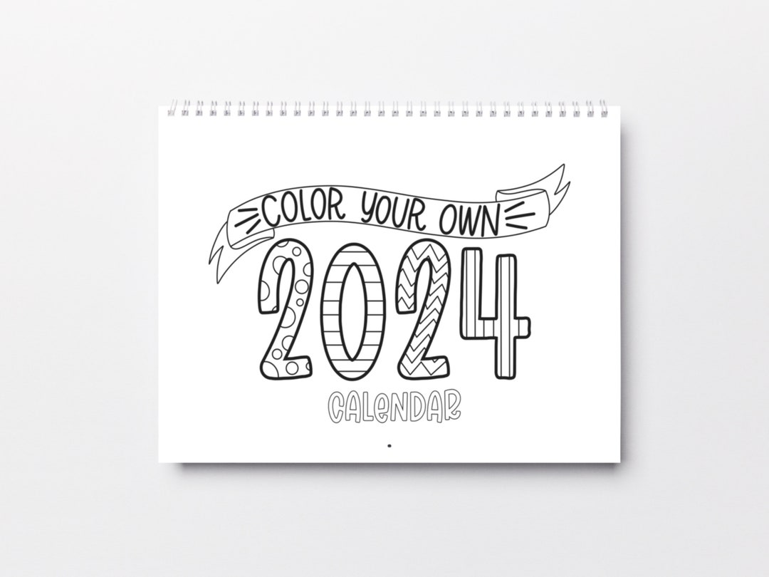 Color Your Own Calendar 2024 Coloring Pages Gratitude Etsy