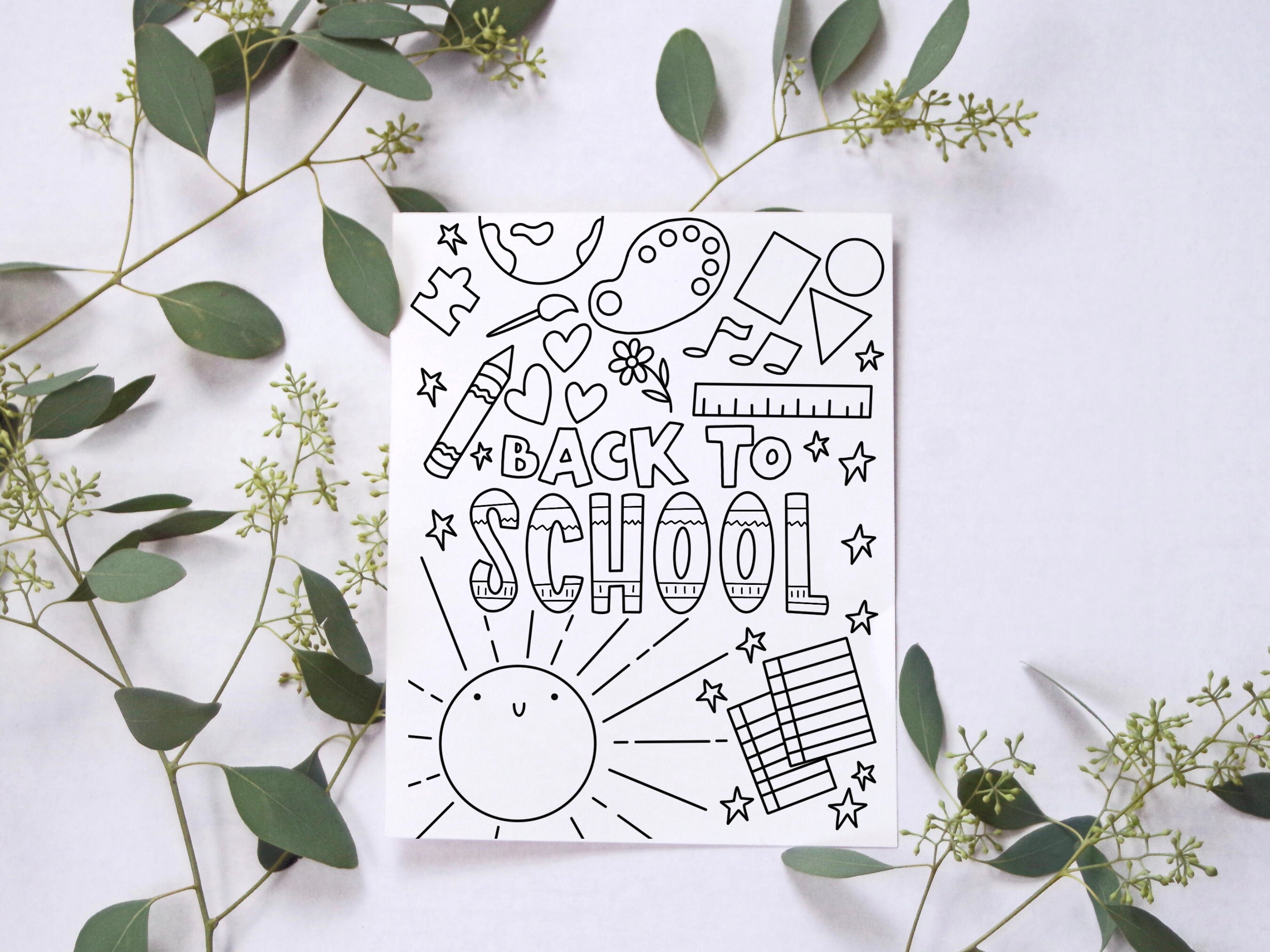 Printable Coloring Pages | Back to School Theme | Easy Fun Coloring - Etsy