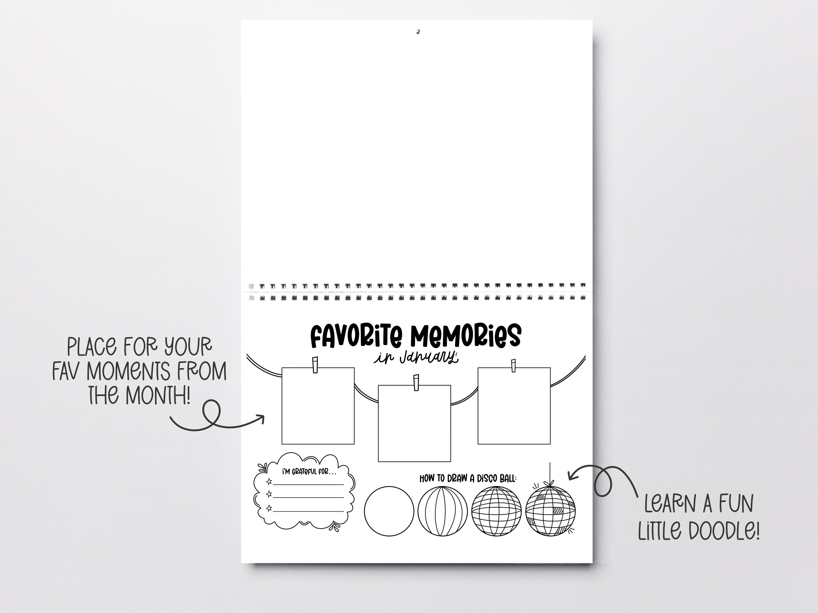 Color your own calendar 2024 coloring pages gratitude memories etsy