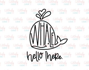 Ballena Hola allí // Archivo SVG / Archivo PNG