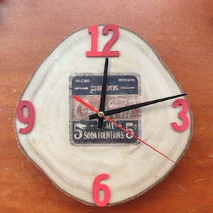 wooden log wall clock