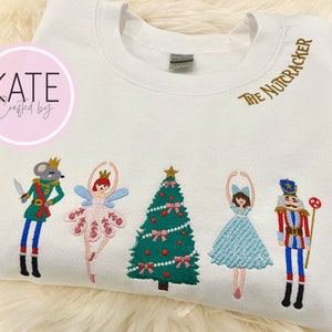 White Corded Rib Sequin Patched Nutcracker Graphic Drop Shoulder Sweatshirt main image 1