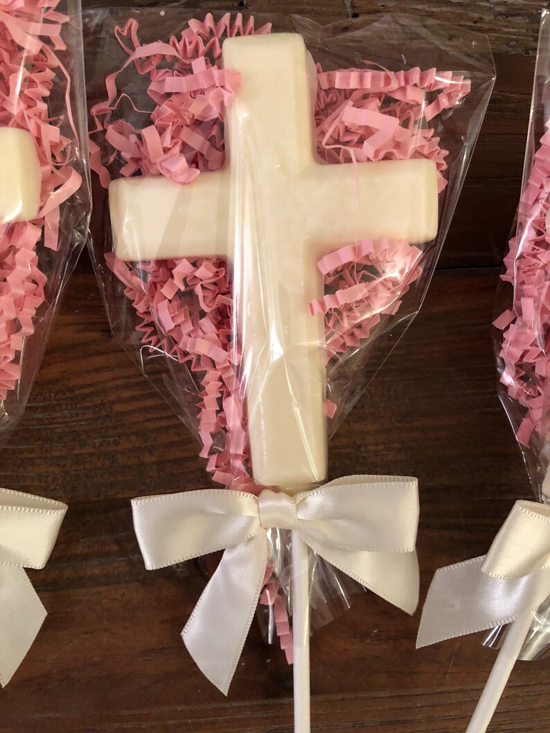 Baptism Christening Chocolate Cross Lollipop CUSTOM COLORS Etsy
