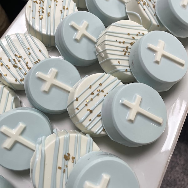 2 Dozen Baptism Communion Cross Chocolate covered Oreos