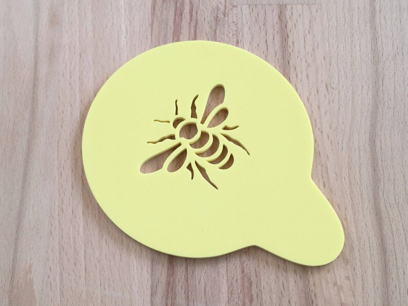 Bee coffee stencils cake cupcake baking cocktail stencil unique gift for beekeeper mom dad grandma grandad honey honeybee lovers present