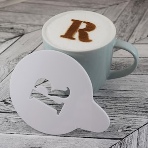 Monograma Café Estêncil Letra A-Z Para Festa Casamento Presente Assando Cobertura Acrílico Nome Alfabeto Iniciais Bolo Polvilhar Marido Esposa Ele Ela Reino Unido