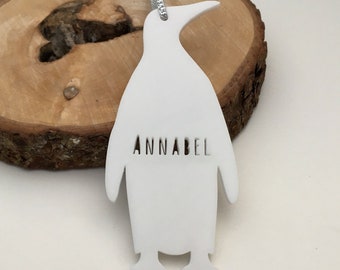 Personalisierte Pinguin Ornamente: Personalisierte Weihnachtsdekoration mit Gravur