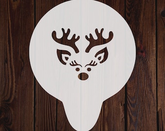 Reindeer Craft Stencil Christmas Xmas Winter Holiday Animal Deer Rudolph Festive Home Decoration Airbrush Furniture Wall Tiles Art Mylar UK