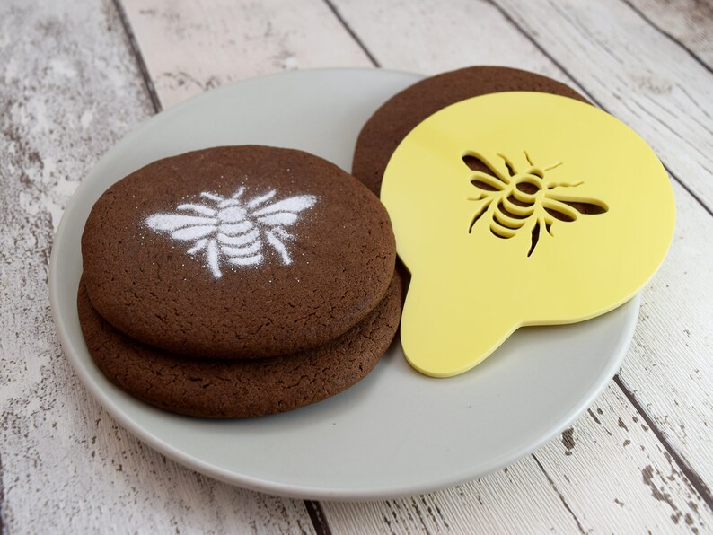 Bee coffee stencils cake cupcake baking cocktail stencil unique gift for beekeeper mom dad grandma grandad honey honeybee lovers present