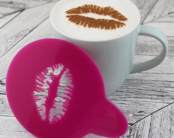Lips Coffee Stencil: Valentine's Day Cappuccino Art
