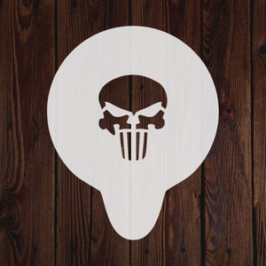 Stencil teschio artigianale, spaventoso, morto, oscuro, inquietante, gotico, per feste, decorazioni per la casa, in vetro, tessuto, mobili, piastrelle da parete, pittura per il viso, Mylar, Regno Unito