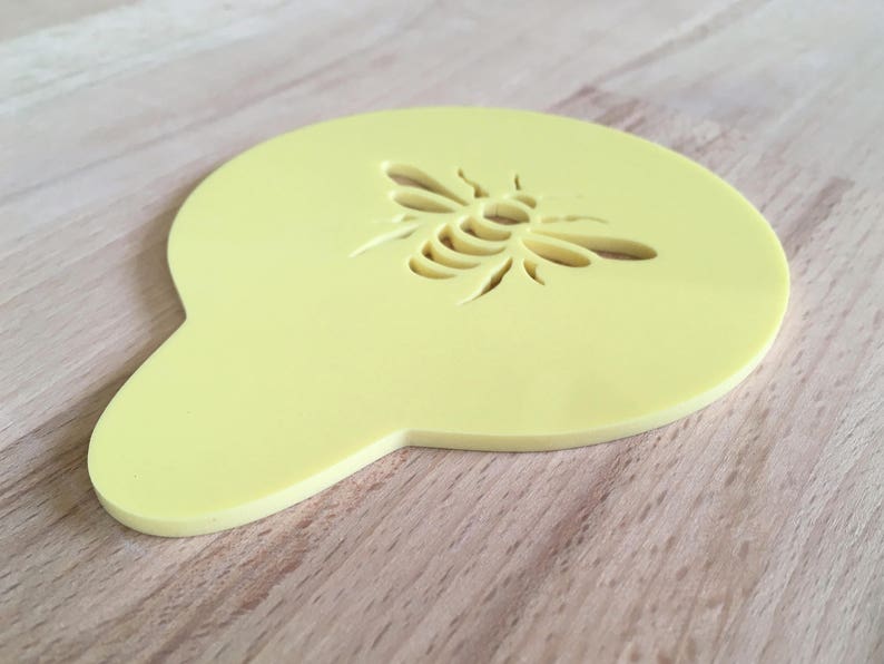 Bee coffee stencils cake cupcake baking cocktail stencil unique gift for beekeeper mom dad grandma grandad honey honeybee lovers present