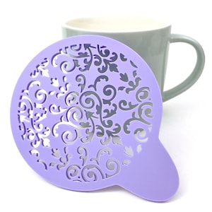 Damask Coffee Stencil Cappuccino Latte Baroque Patterned Drinks Cocktail Hot Chocolate Art Gift For Mom Mum Grandma Friend Fancy Present UK