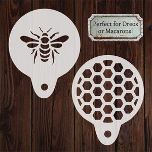 Bijenkoekje Stencil voor imkers Natuurliefhebbers hommels Honingraat Honingraat Oreo Biscuit Bakdecoratie Mylar Macaron Stencils UK