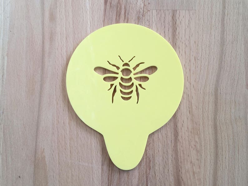 Bee coffee stencils cake cupcake baking cocktail stencil unique gift for beekeeper mom dad grandma grandad honey honeybee lovers present