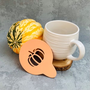 Szablon dyniowy do kawy Jesień Jesień Upiorny sezon Halloween Korzenne Cappuccino Latte Gorąca czekolada Korzenne napoje Pieczenie Prezent Święto Dziękczynienia Wielka Brytania