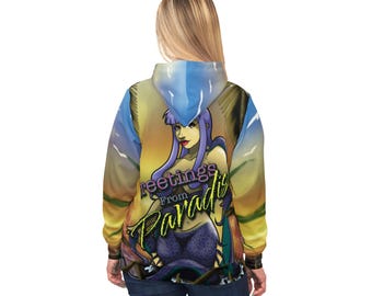 Sudadera deportiva con capucha Saludos desde el paraíso (AOP)
