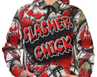 Sudadera deportiva con capucha Slasher Chick (AOP)