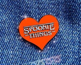 Spoonie Things, Red Heart enamel pin 25mm