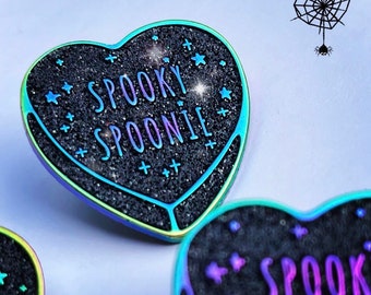 Spooky Spoonie - Rainbow Enamel Awareness pin