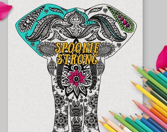 I am a Spoonie, I am Strong (Coloring Page)