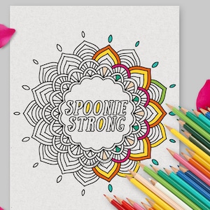 Spoonie Strong Coloring Page