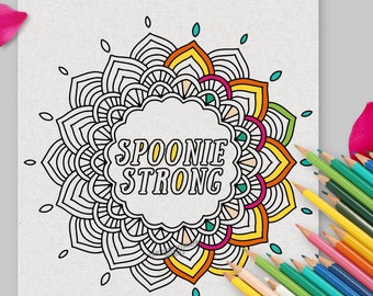 Spoonie Strong Coloring Page