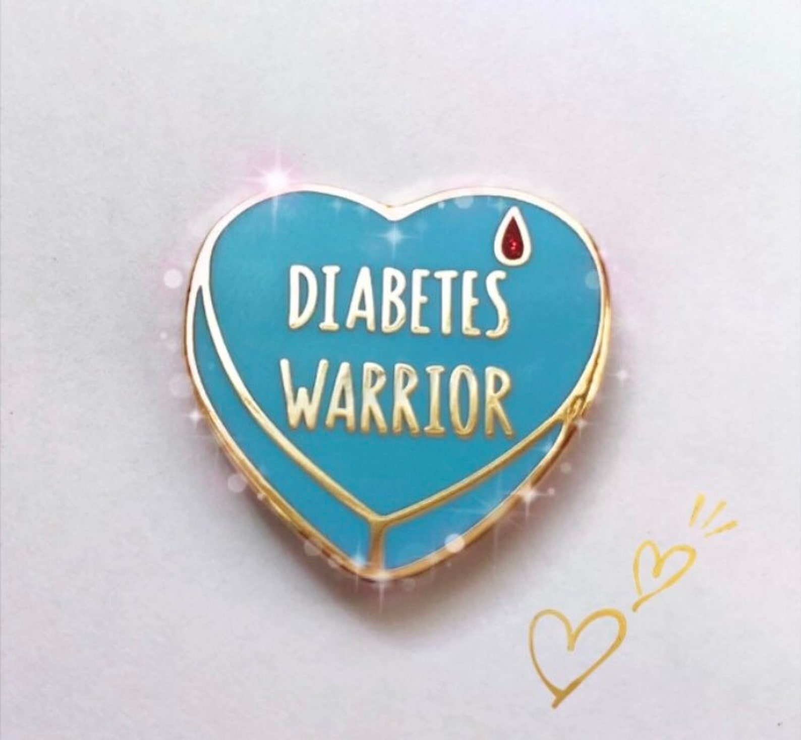 Diabetes Awareness enamel pin blue Etsy